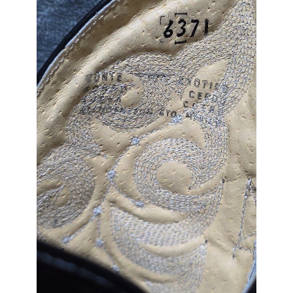 Vintage Circle G Black Ostrich Leather Men's Cowboy Boots Size 8.5 D EXC Country - Picture 10 of 10